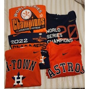 Houston Astros mens XL Nike and Fanatics shirt lot of 5 tees Navy and orange